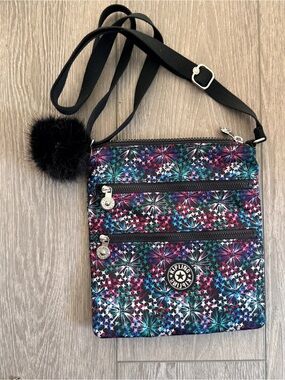 Kipling Keiko Black Multi Floral Crossbody Bag